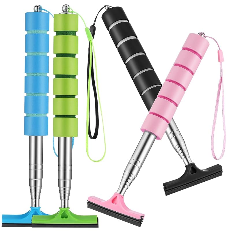 Kit com 4 rodos retráteis para espelho lateral de carro 21,5 cm, lâmina de aço inoxidável, iplusmile