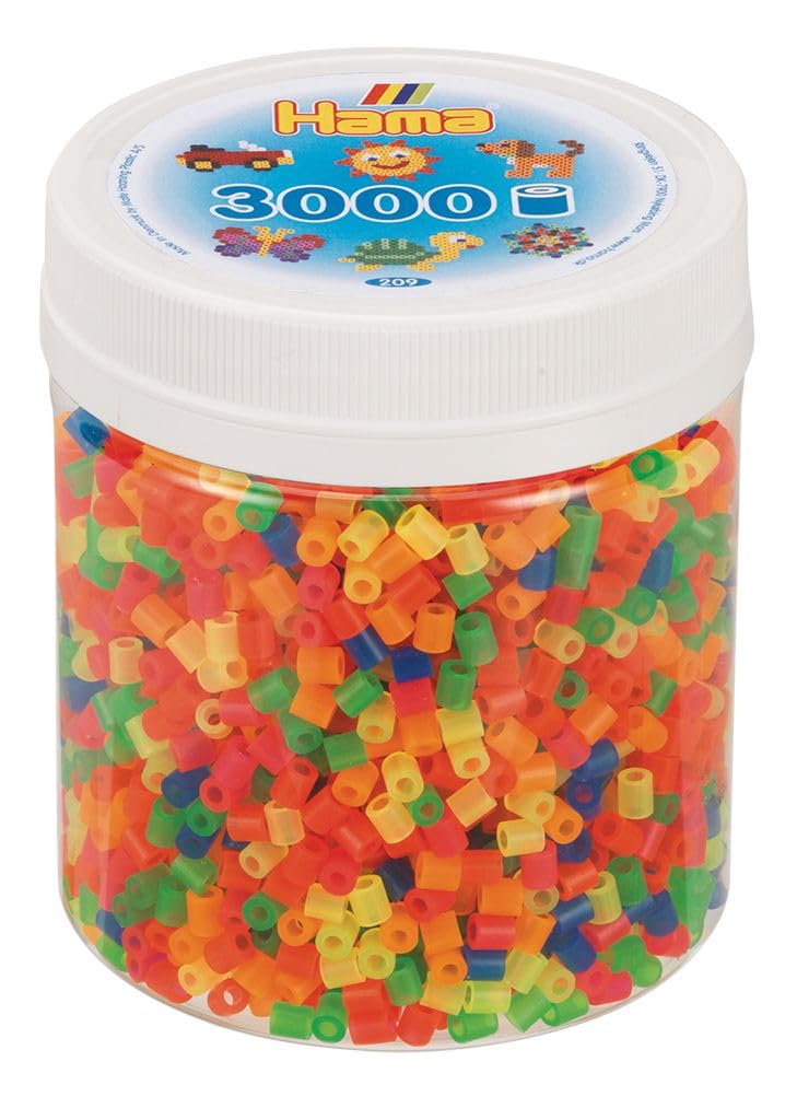 Hama Jouetprive String Beads in Potje - Neon Mix (51), 3000pcs.
