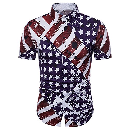 Polo imprimé 3D effet déchiré BaronHong motif drapeau américain pour homme