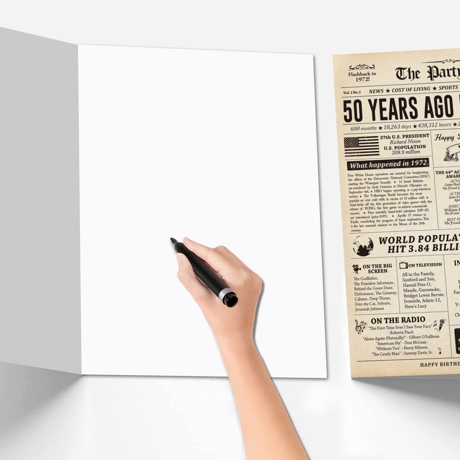 Amazon.com : RollupJoy Funny 50th Birthday Gifts for Men Women, Jumbo 50th  Birthday Card for Dad Mom Husband Wife Friends, 50 Years Ago Back in 1972  Card : Office Products