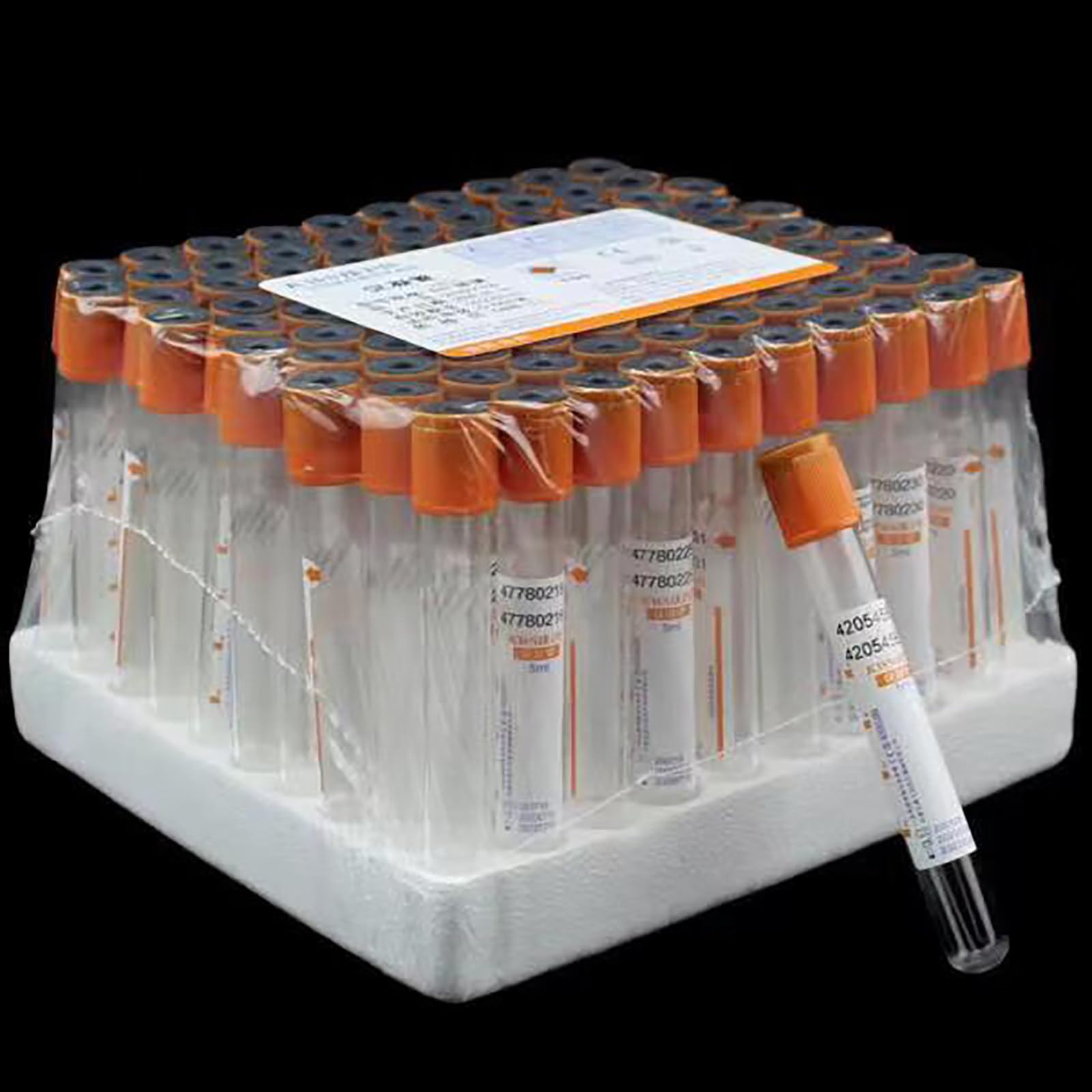 100 Tubos De RecoleccióN De Sangre Al VacíO, Tubos De CoagulacióN Desechables De 3ml 5ml 10ml, con Aditivos De CoagulacióN | Tapa Naranja, para RecoleccióN De Sangre BioquíMica,3ml