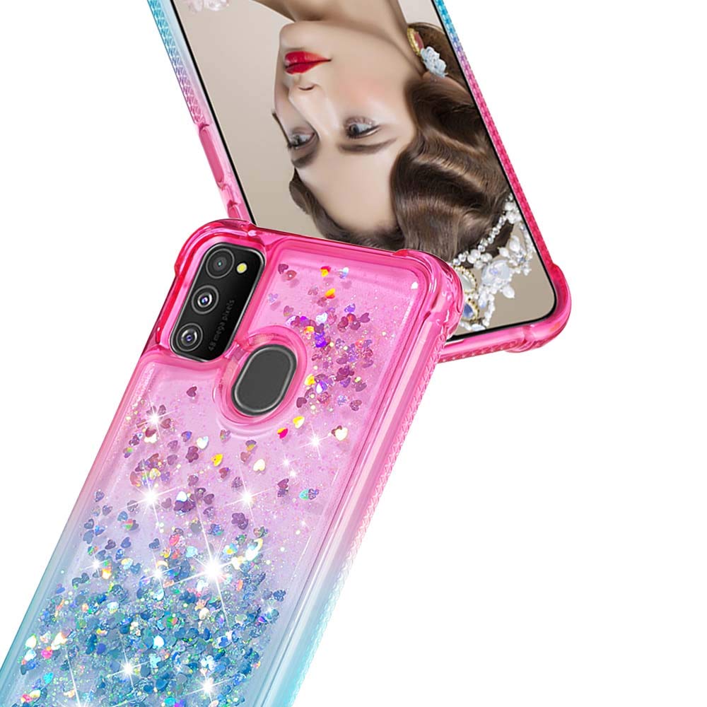 Handykette Handyhlle fr Samsung Galaxy A21S Hlle,Glitzer Quicksand  kreatives Flieende Flssigkeit schwimmt Silikon Case mit Umhngeband  Handykordel Band Kette fr Galaxy A21S,YB GS Pink Blue: Amazon.de:  Elektronik & Foto