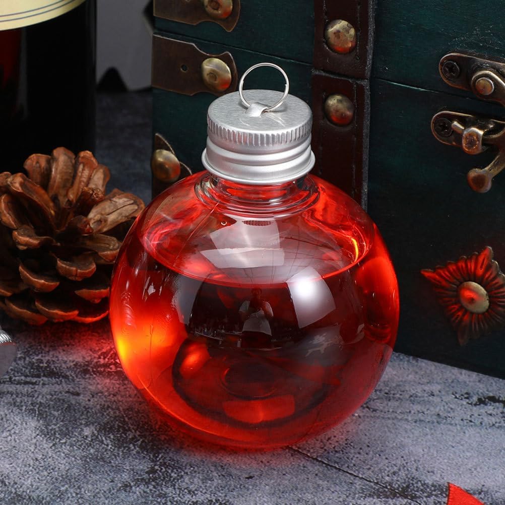 VICASKY 12pcs Hanging Bottle Candy Jar 150ml Light Bulb Shaped Transparent Bottle Fillable Ornament Jar for Milk Juice And Drinks - Silver image 4