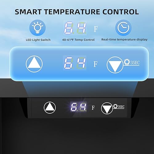 Miniatura 3 de Antarctic Star Refrigerador de bebidas de 18 litros, 24 latas, mini refrigerador con compresor silencioso, luz LED, refrigerador pequeño