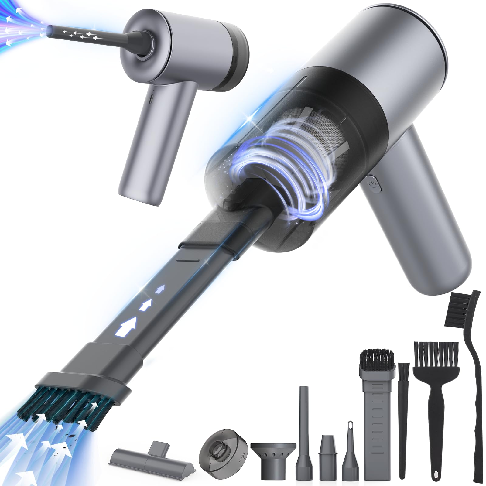 11000pa Keyboard Vacuum Cleaner Mini：4-in-1 Brushless Handheld Vacuum Compressed Air Duster for Car Computer Sewing Machine Portable Electric Air Blower Cordless Crumbs Dust Vac