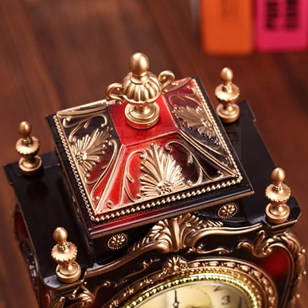 Ochine Vintage Retro Alarm Clock with 12 Songs, Antique Clock Small Desk Clock for Table, Retro 13 inches Battery Operated Alarm Clock Decorative Table Clock for Home Office Living Room Bedroom