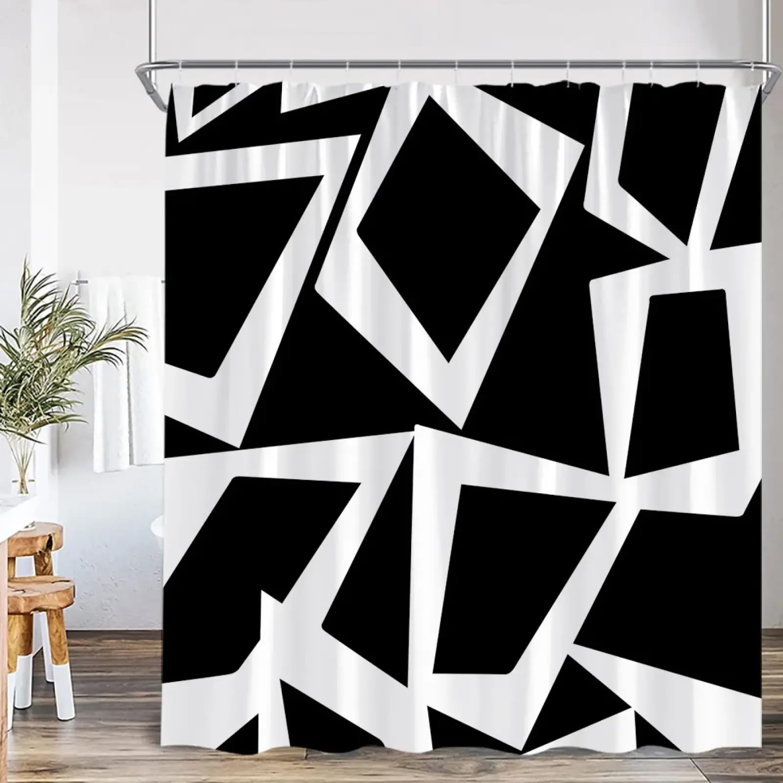 Rideau de douche imperméable anti-éclaboussures 150x203cm motif créatif