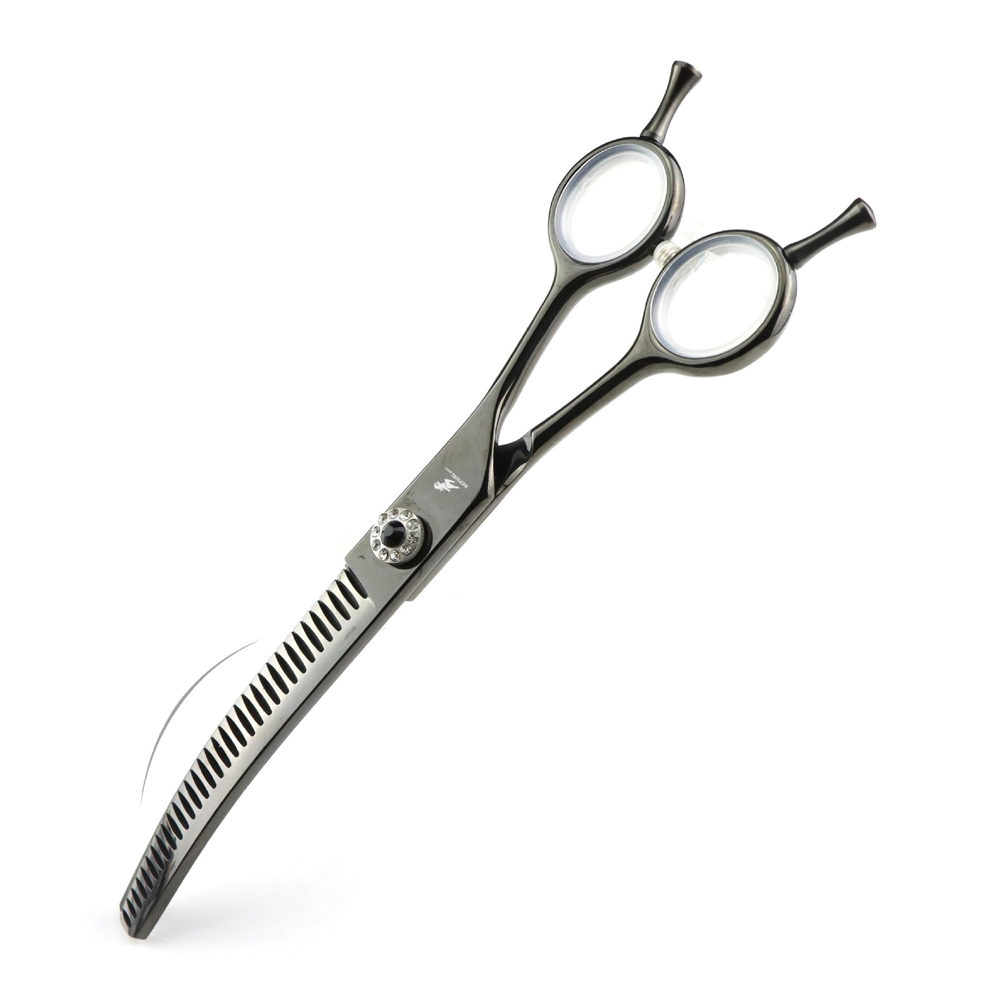 7.0 Inch Pet Thinning Scissors - 440C Stainless Steel Dog Grooming Shears with Chunker and Fine-Toothed Blades for Texturizing and Blending