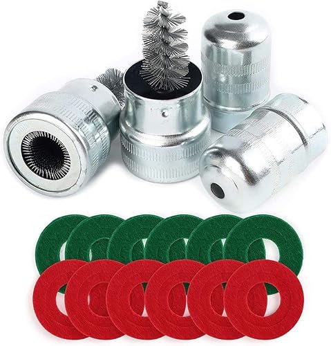 Miniatura 1 de Kit de limpieza de baterías de automóvil 12 piezas de terminales de batería anticorrosión arandelas de fibra 6 rojas y 6 verde más 2 cepillos de