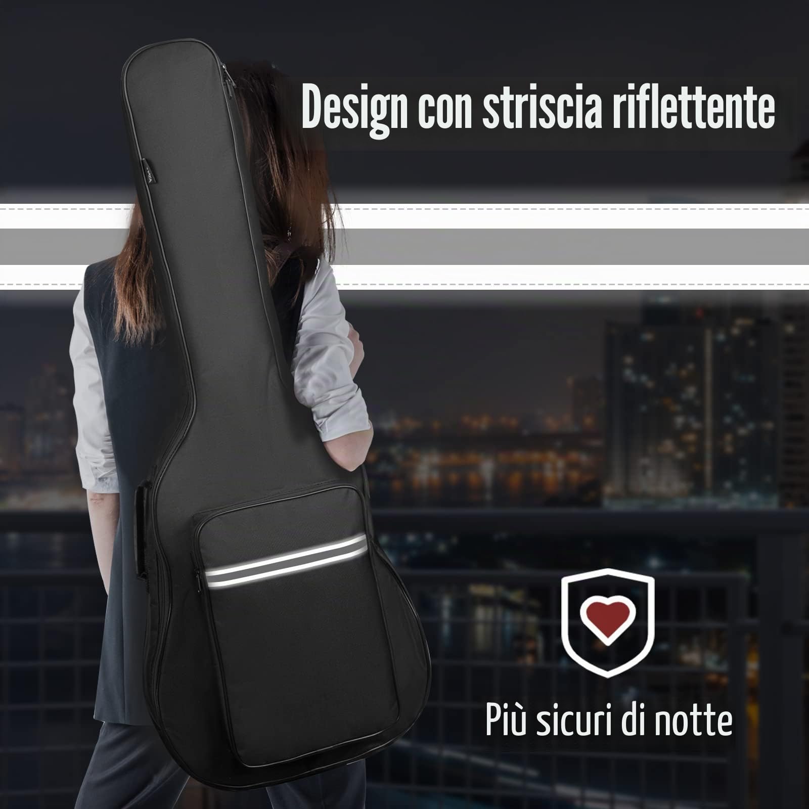 CAHAYA Borsa per Chitarra Classica con Tasca Frontale Grande per Spartiti Custodia per Chitarra Classica Moedllo CY0288