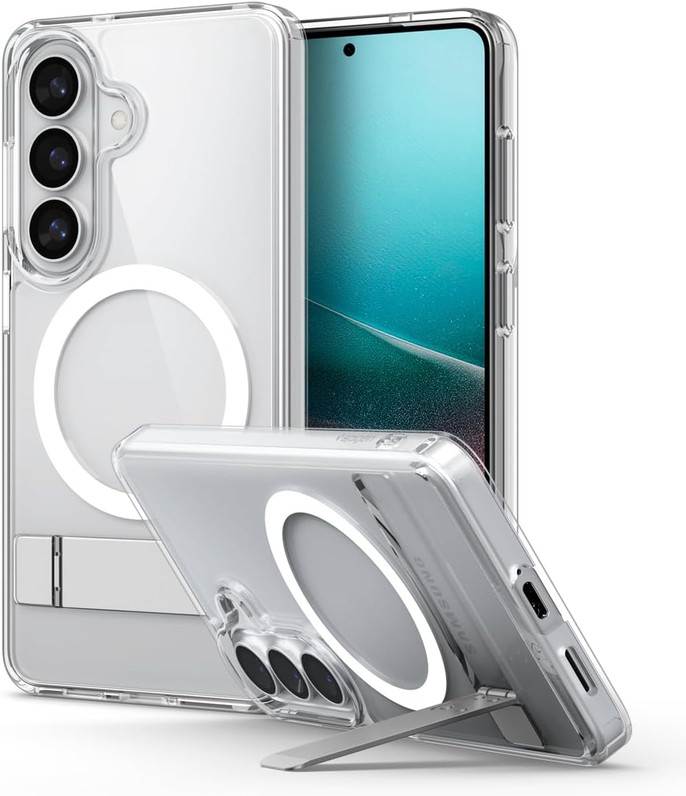 Spigen for Galaxy S26 Ultra Case, Ultra Hybrid S MagFit [Kickstand] [Compatible with MagSafe] [Fast Wireless Charging] - Clear White