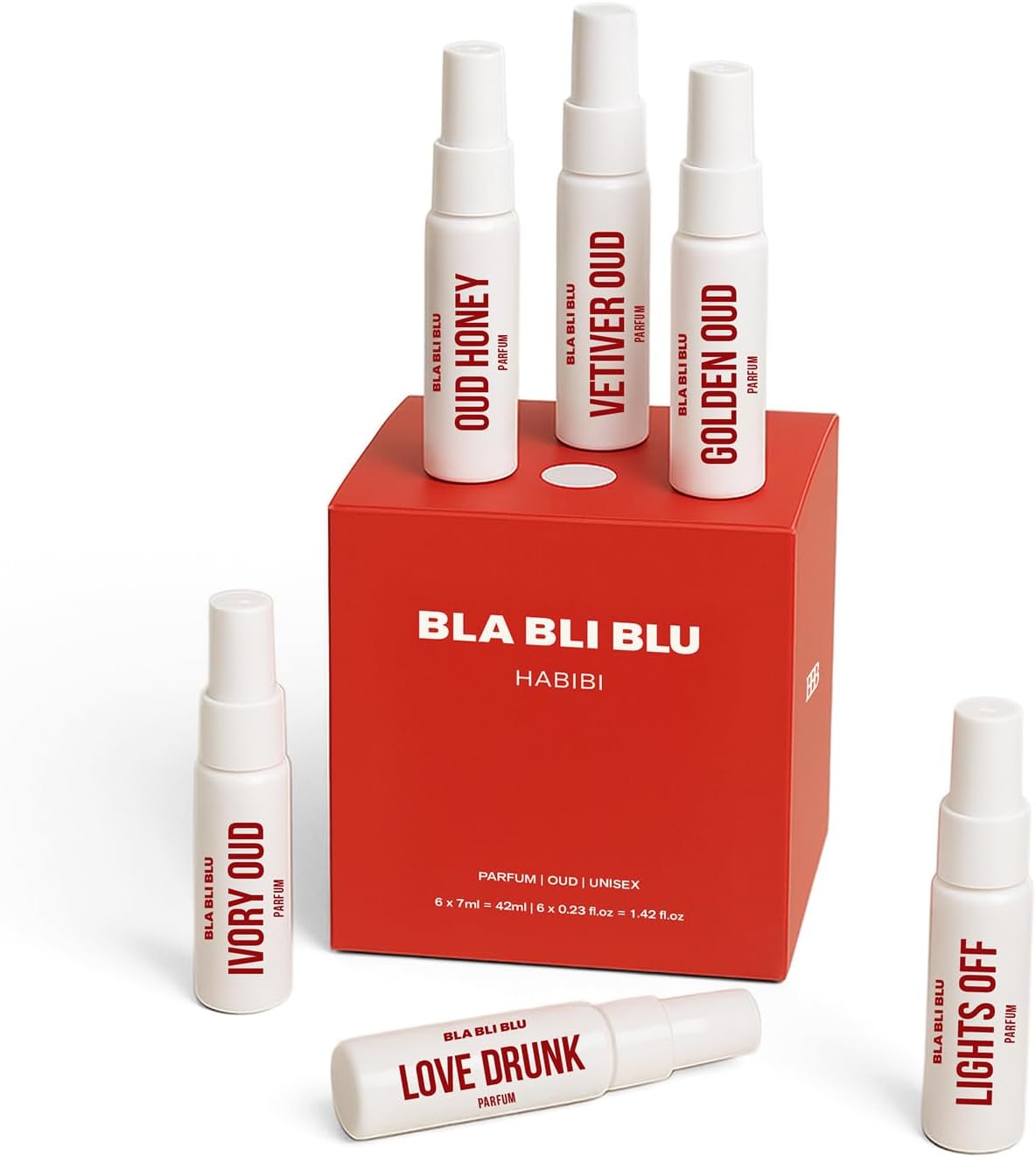BLABLIBLU Oud Collection Perfume Gift set Mini Travel Trial Pack Unisex for Men and Women |6x7ml|Long-Lasting Parfum Fragrances - better than EDP, EDT & EDC|Perfume For Man & Woman