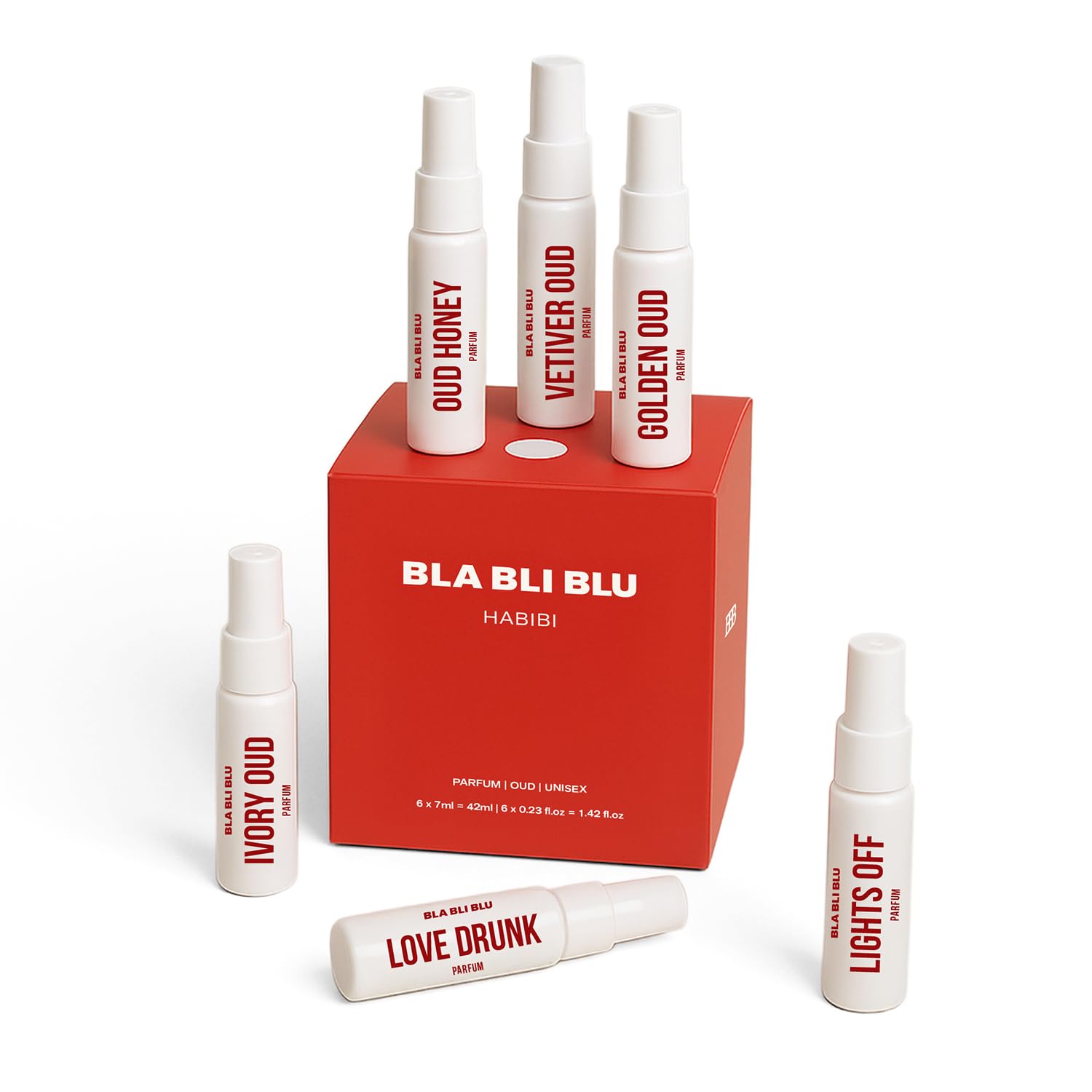 BLABLIBLU Oud Collection Perfume Gift set Mini Travel Trial Pack Unisex for Men and Women |6x7ml|Long-Lasting Parfum Fragrances - better than EDP, EDT & EDC|Perfume For Man & Woman