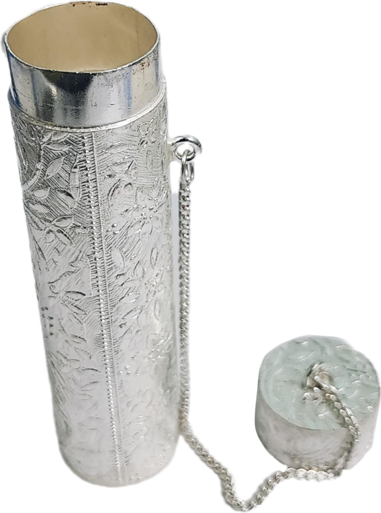 tobacco chuna box HOPE KART Long Dhoop Stick Holder Box Chuna Dani Dabi Silver Plated White  Metal Empty Tobacco Jarda Chunauti Khaini Lime Dibbi Cigarette for Men  Chandi Box Katha Dabbi Multipurpose Container : Buy