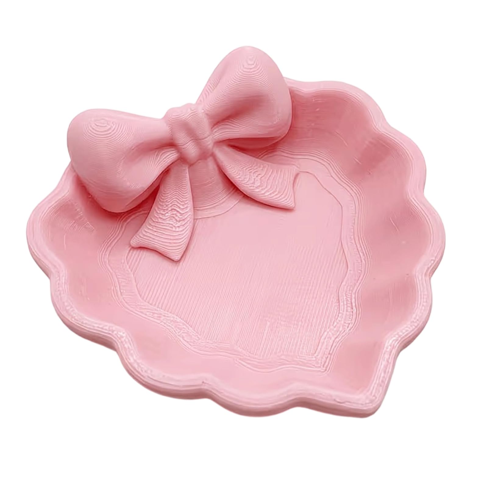 Glifora 3D Printed Bow Jewelry Tray - Heart Shape Ring Dish, Entryway Table Trays, Decorative Trinket Dish, Jewelry Organiser Tray for Rings, Necklaces, Bracelets and Keys