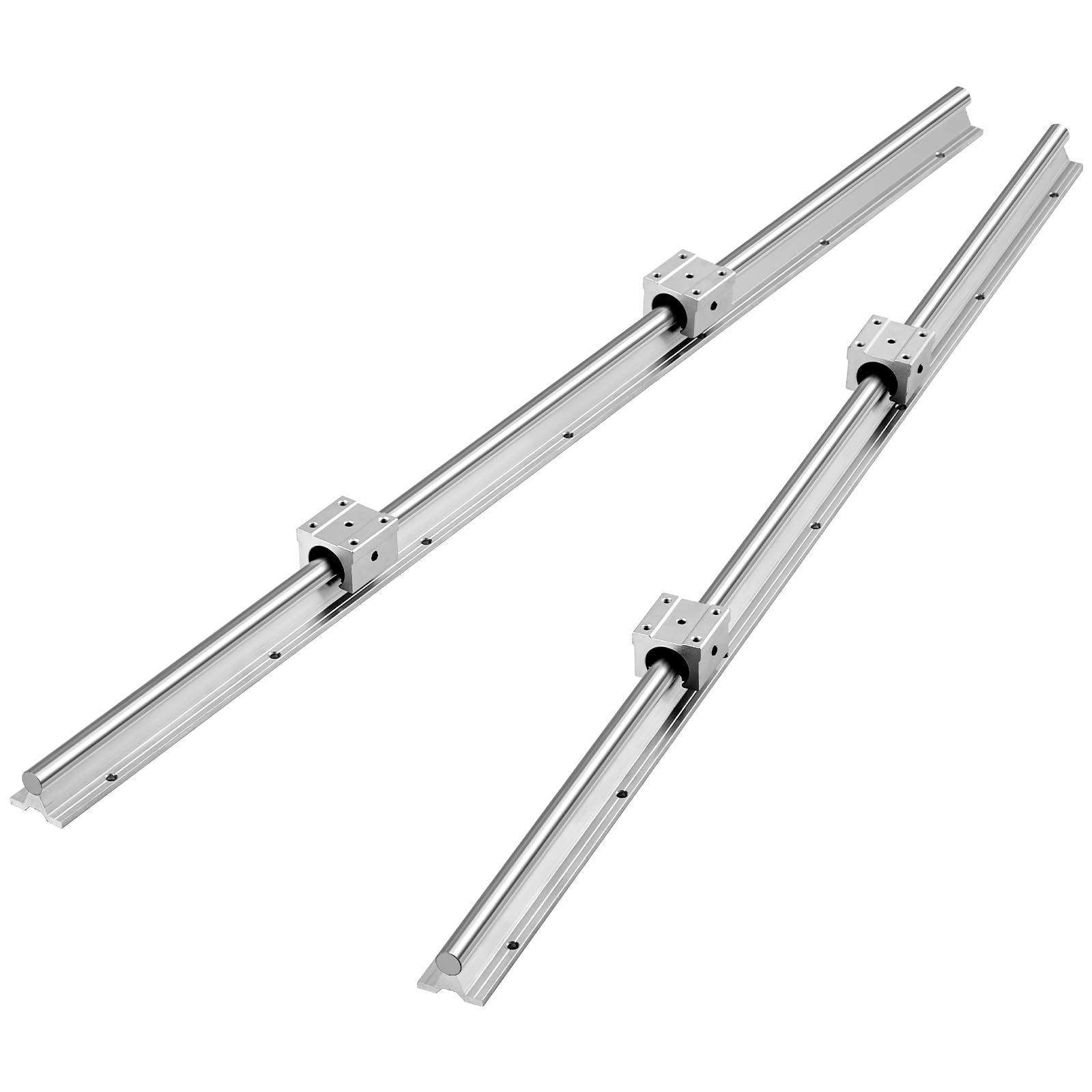 ExploreHorizon Linear Rail Slide SBR20-1500mm (2 PCS) and 4 PCS 4SBR20UU Bearing Blocks, Linear Bearing CNC Kit for Automated Machines DIY Project and Equipment