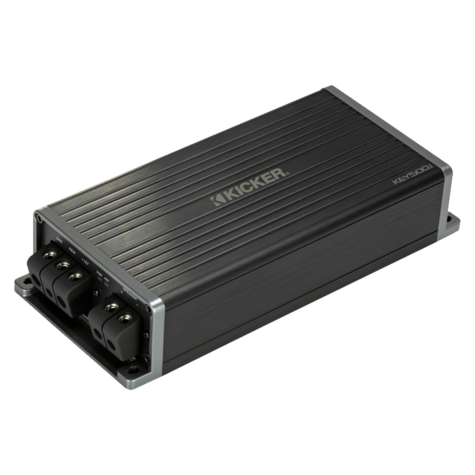 Kicker KEY5001 500-Watt Max Mono Channel Amplifier with Remote, Wiring Install Kit, Stereo Line Output Converter