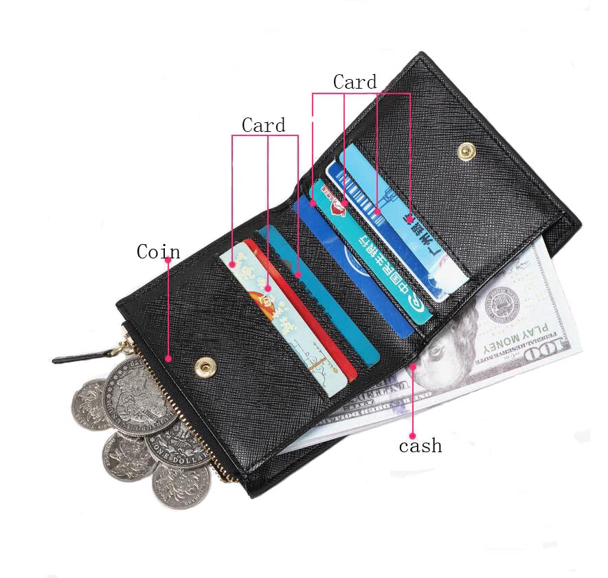 Anime 002 Bifold Wallet Artificial Leather Money Bag Slim Credit Card Holder, Purse for Girls(Black)3