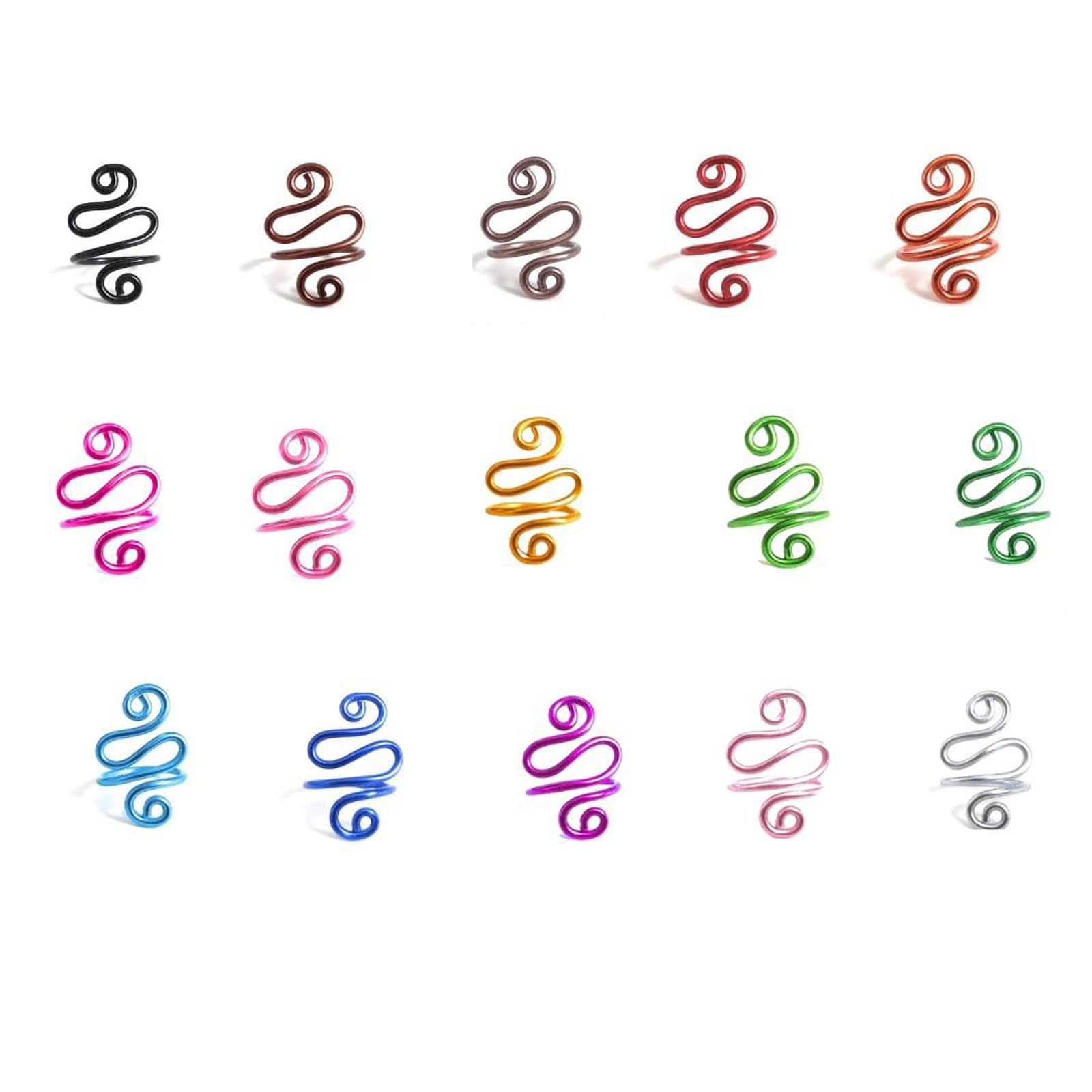 YROHGKPN 10/14 / 15 Pcs Yarn Tension Rings Adjustable Crochet Rings Snake Shape Open Finger for Crocheting Knitting