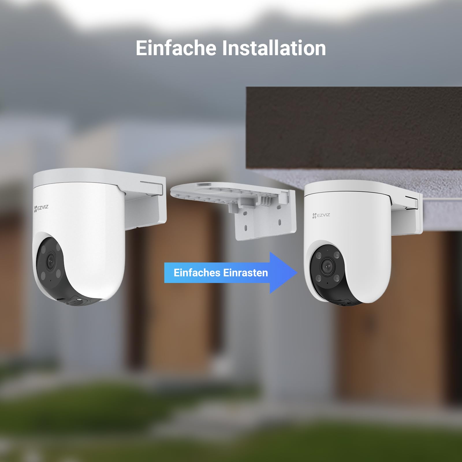 EZVIZ 4K Wi-Fi 6 Überwachungskamera Aussen, 2,4 & 5 GHz WLAN Kamera Outdoor, KI-Erkennung, Smart Tracking, Farbnachtsicht, Zwei-Wege-Audio, Wetterfest, MicroSD-Karte Bis zu 512 GB, H8c Pro 4K