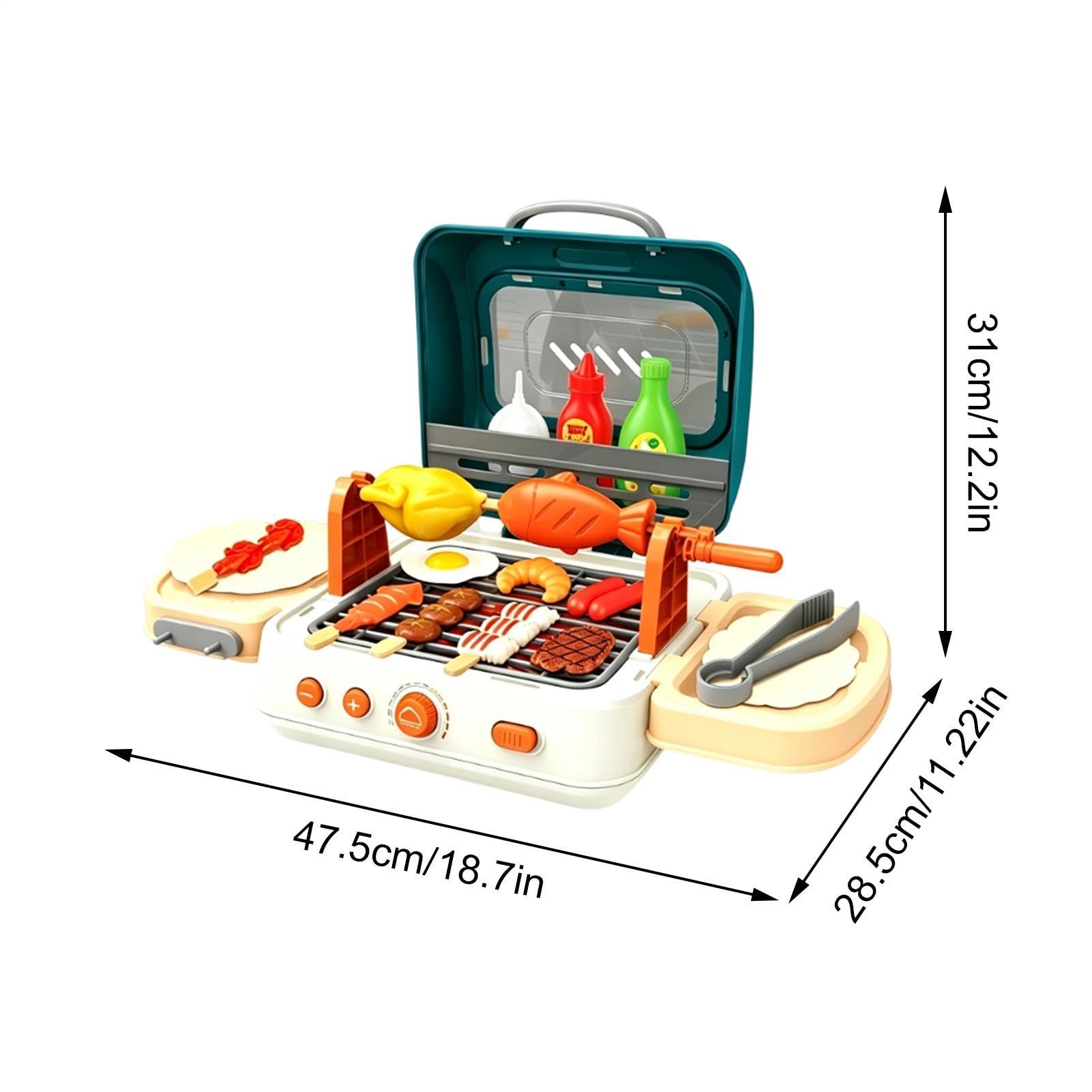 Set Giocattolo Barbecue per Bambini Set Cucina Barbecue Interattivo con | Giocattolo Cibo da Cucina Finta Per Bambini e Bambine, Viaggio, Campeggio, Festa di Compleanno