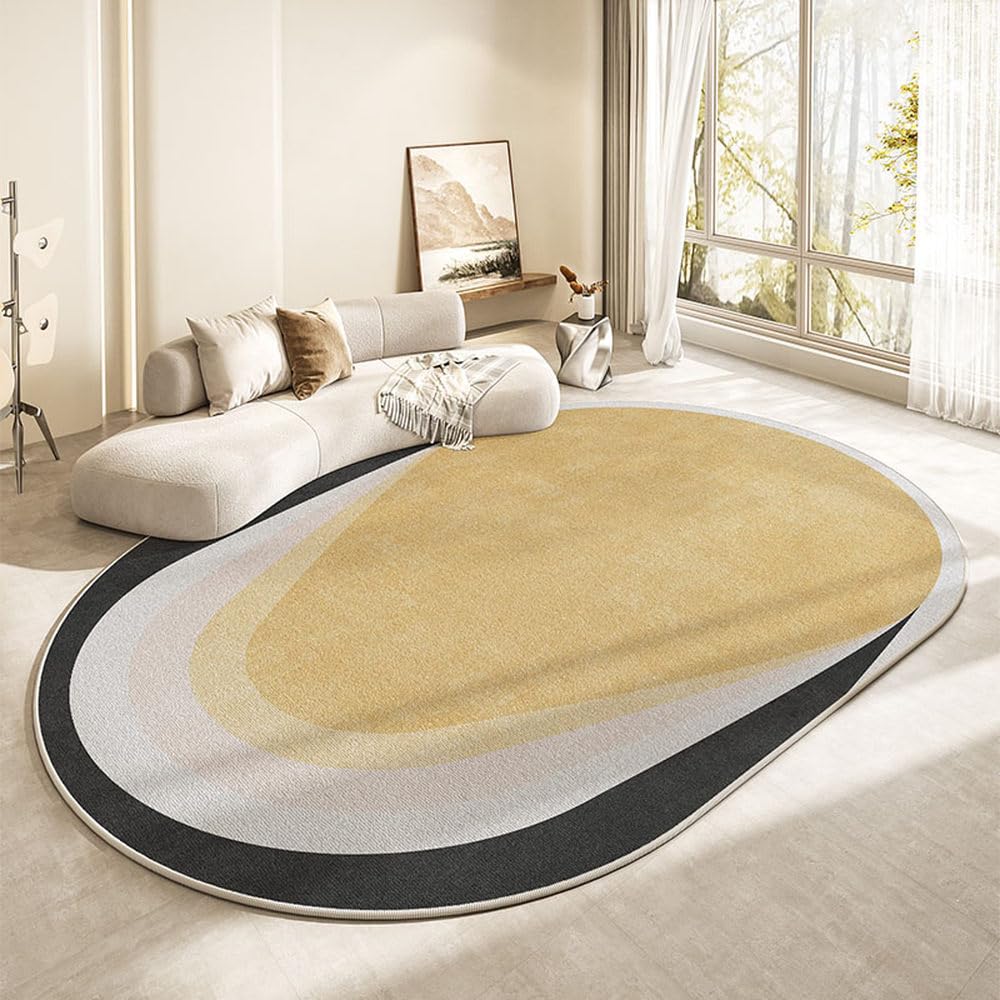 Tapis ovale salon 140x200 cm grand format style nordique moderne lavable