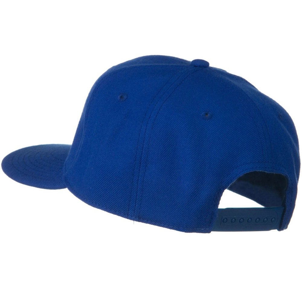 Wool Blend Flat Visor Pro Style Snapback Cap - Royal