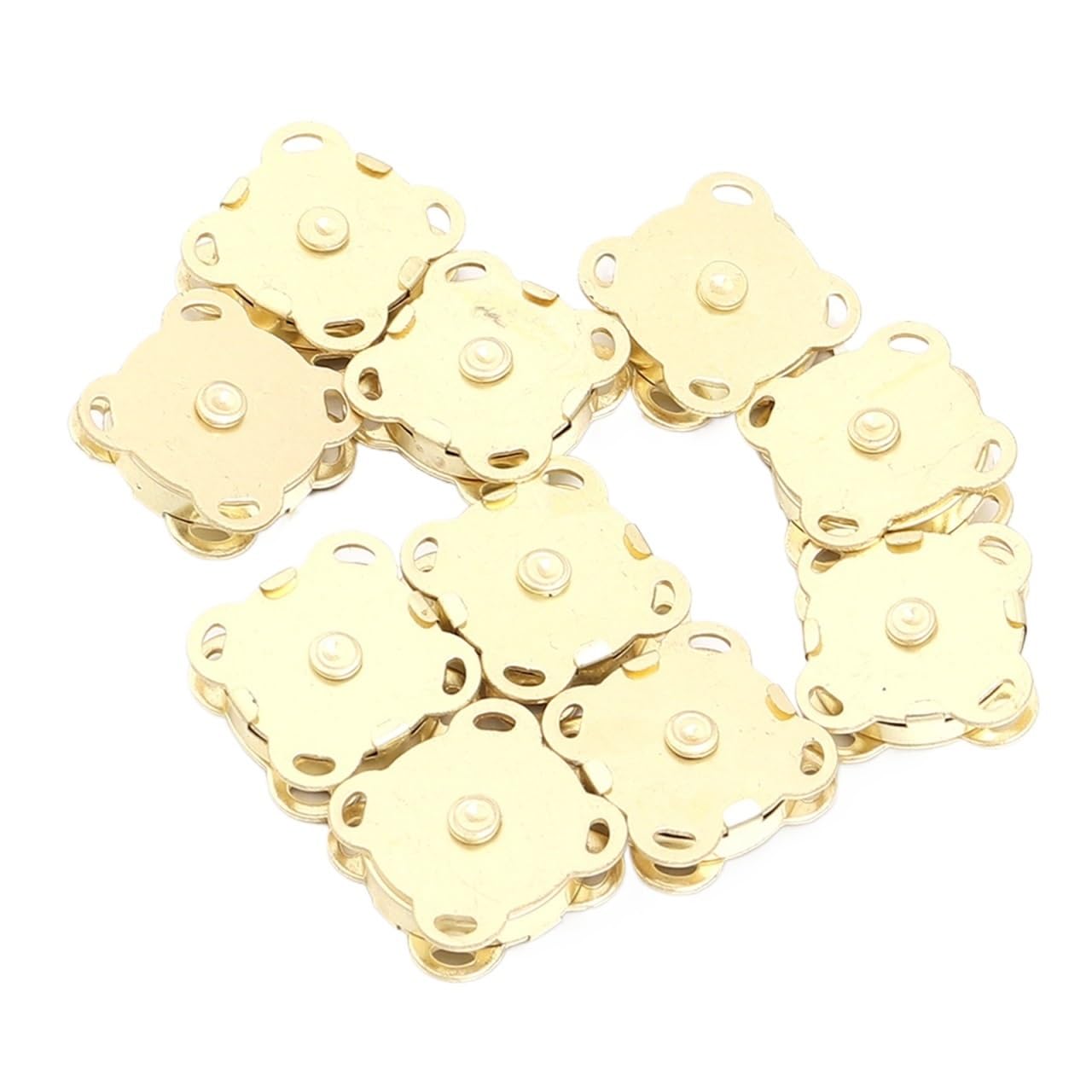 Magnetic Press Studs 10Sets Magnetic Snap Button Metal Invisible Sew on Lock Clasps Fasteners for Purse Bags Clothes Craft DIY Accessories(Gold)
