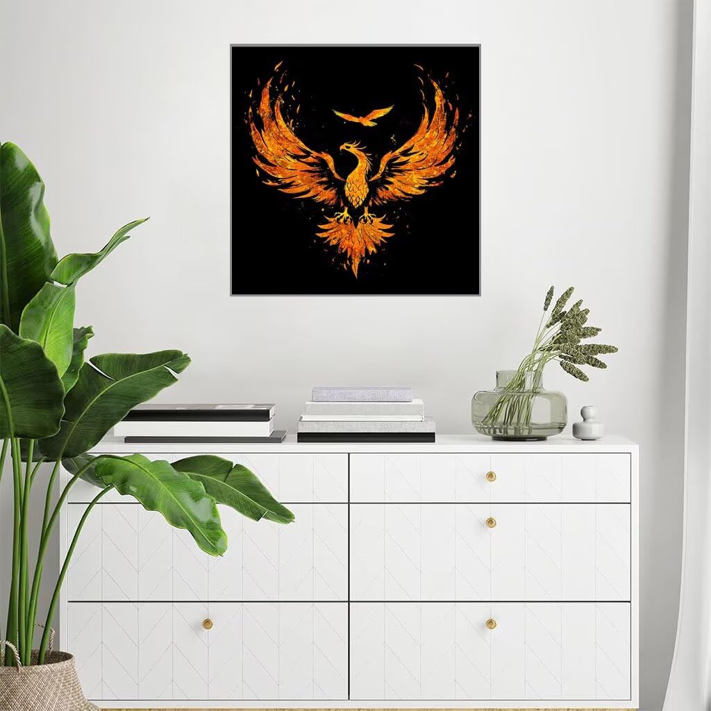 Malowanie według numerów dla dzieci, Firebird Arts and Crafts dla dzieci, płótno spersonalizowane zdjęcie, żółty zestaw farb akrylowych DIY do dekoracji wnętrz, spersonalizowane prezenty, bez ramy, 80