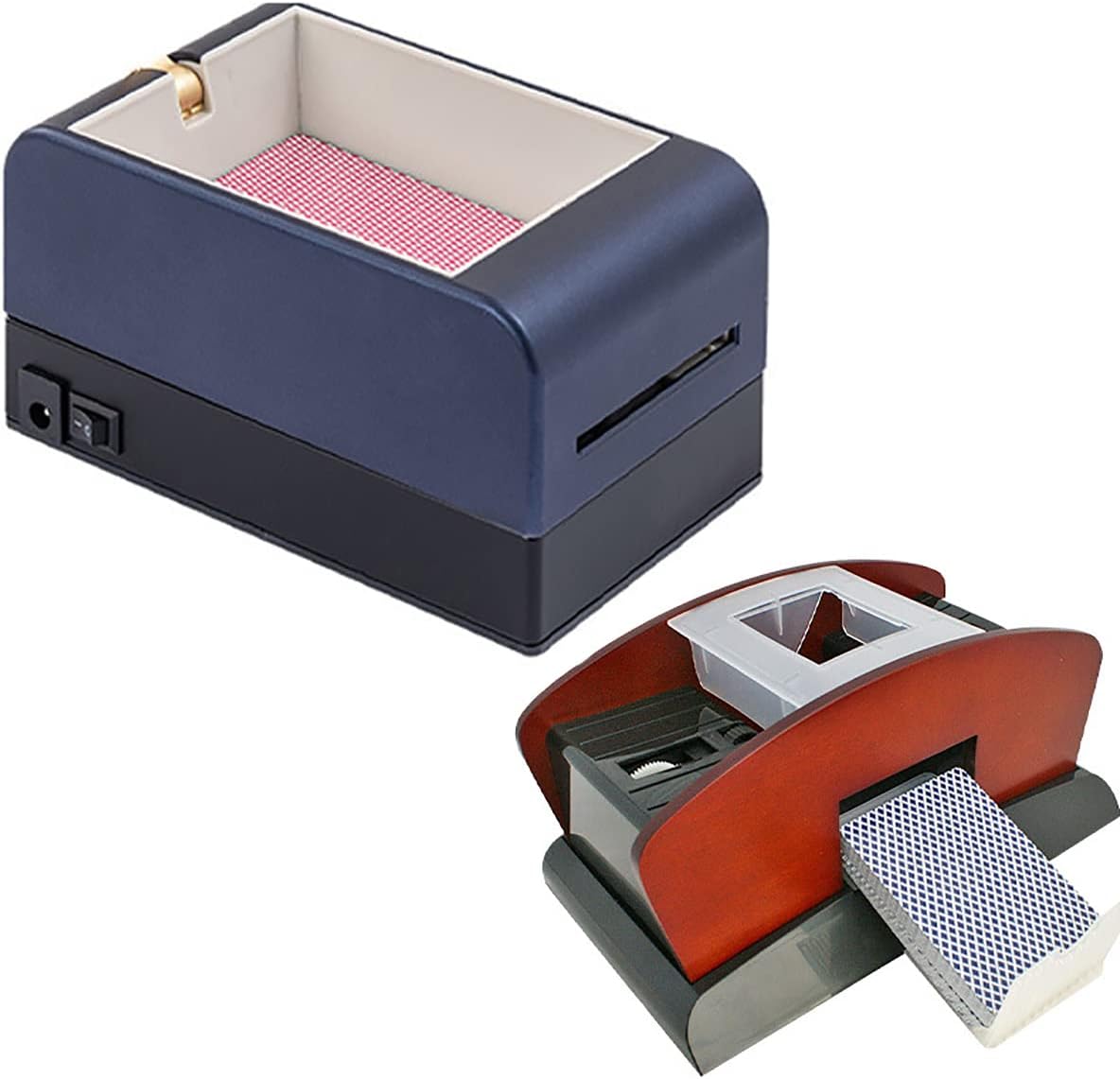 Automatic Card Dealer, 360 Degree Rotating Licensing Machine with Card Shuffler, Smart Poker Card Dealing Tool, Easy to Operate, Suitable for 2-8 People Home Casinos Game (Blue)