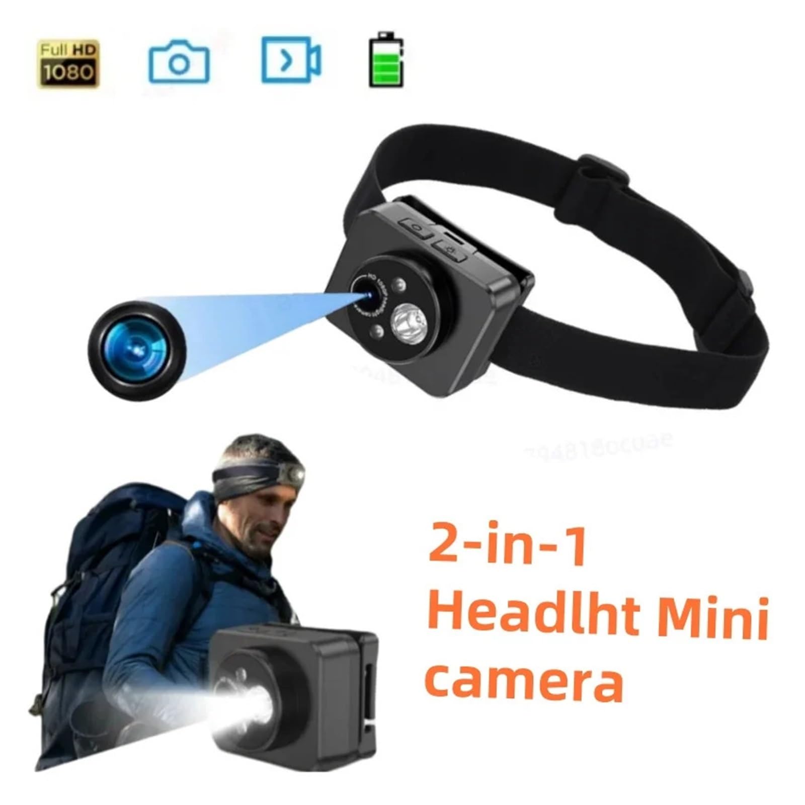 First Perspective Action Cam 2MP Camera Faro Batteria incorporata Fotocamera sportiva Videoregistratore a induzione manuale Smart Wave