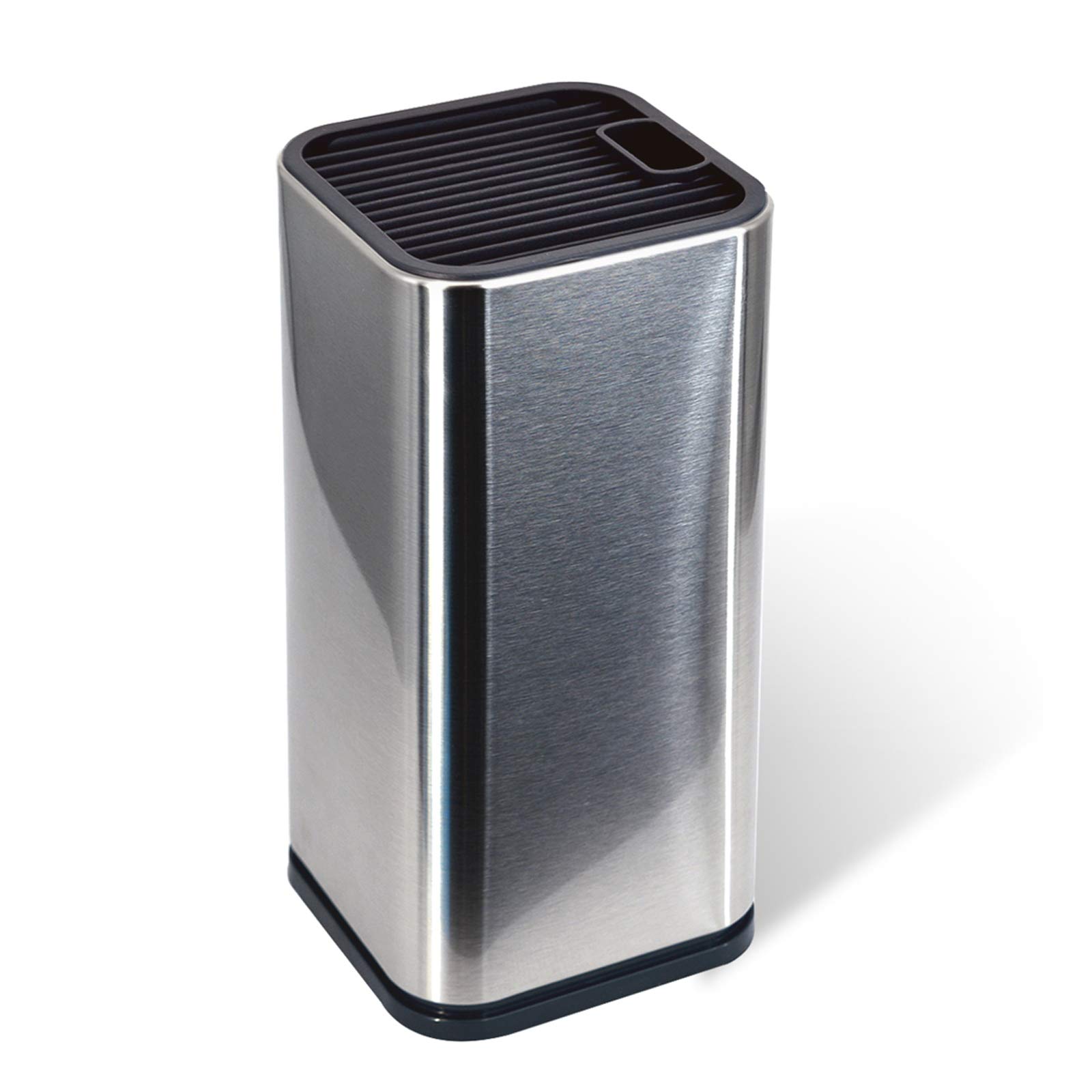 Stainless Steel Universal Knife Block Holder with Slots for Scissors or Sharpening Rod, Space Saver Knife Storage, Detachable for Easy Cleaning, Square Knife Holder For Safe, Keep Knife Sharp