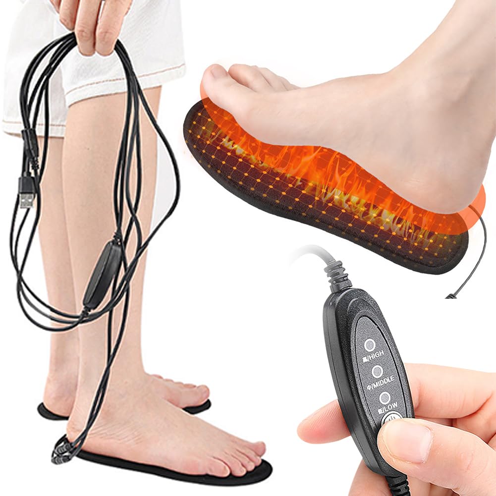 Plantillas de Zapatos con calefacción USB para el Calor del Invierno - Calefacción eléctrica para Hombres y Mujeres Plantillas calefactoras