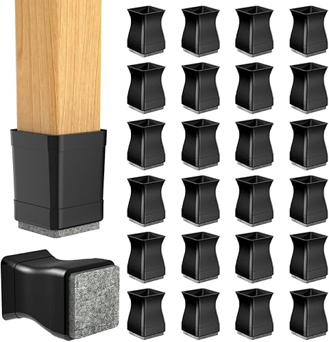 16 protectores cuadrados para patas de silla, protectores de pie de silla para suelos de madera, protectores de patas de silla para suelos de madera
