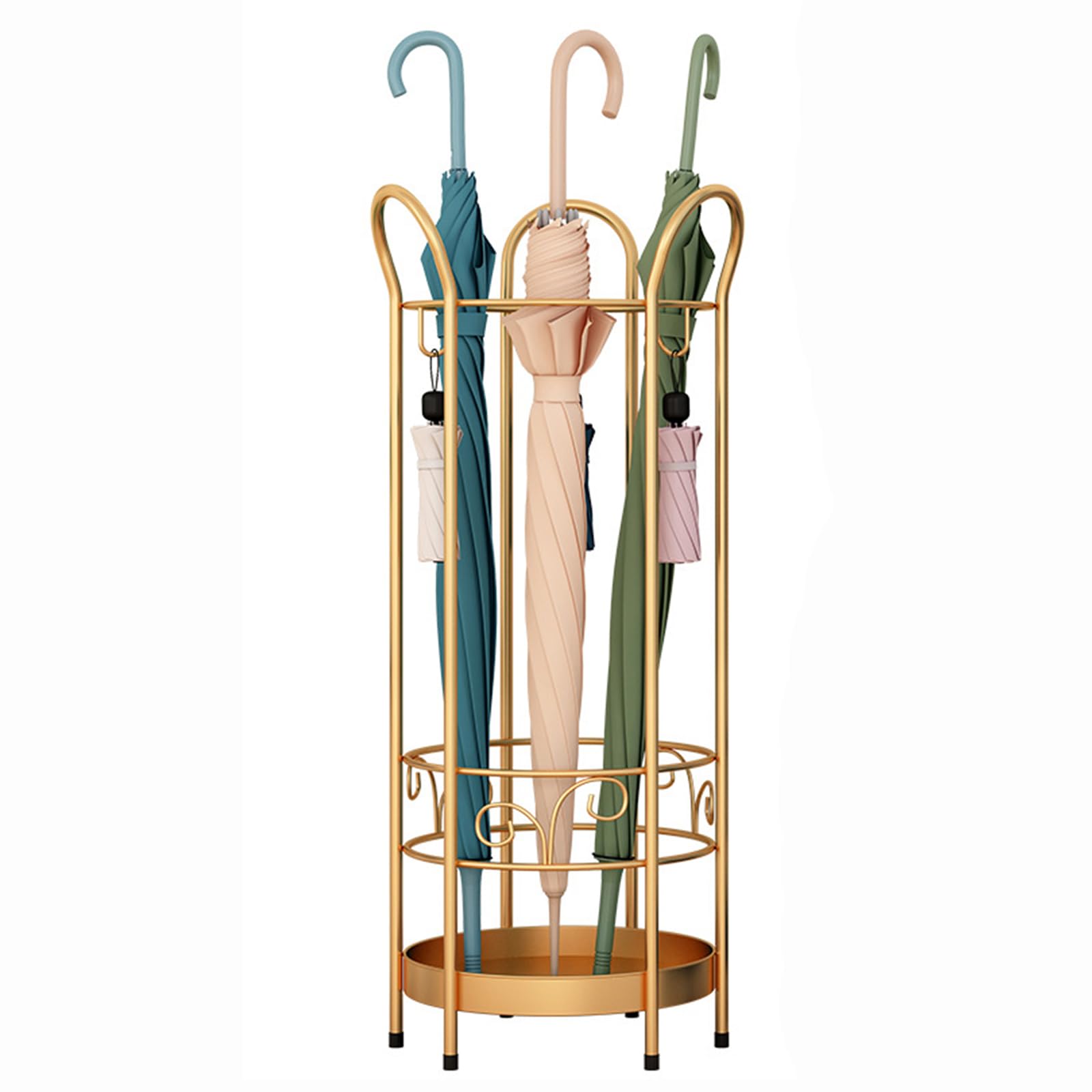 WQPMNYG Gold Umbrella Stand Holder for Hotel Entrance - Elegant Walking Cane Storage Rack for Lobbies & EntrancesEisenrunder Design Stylish & Functional
