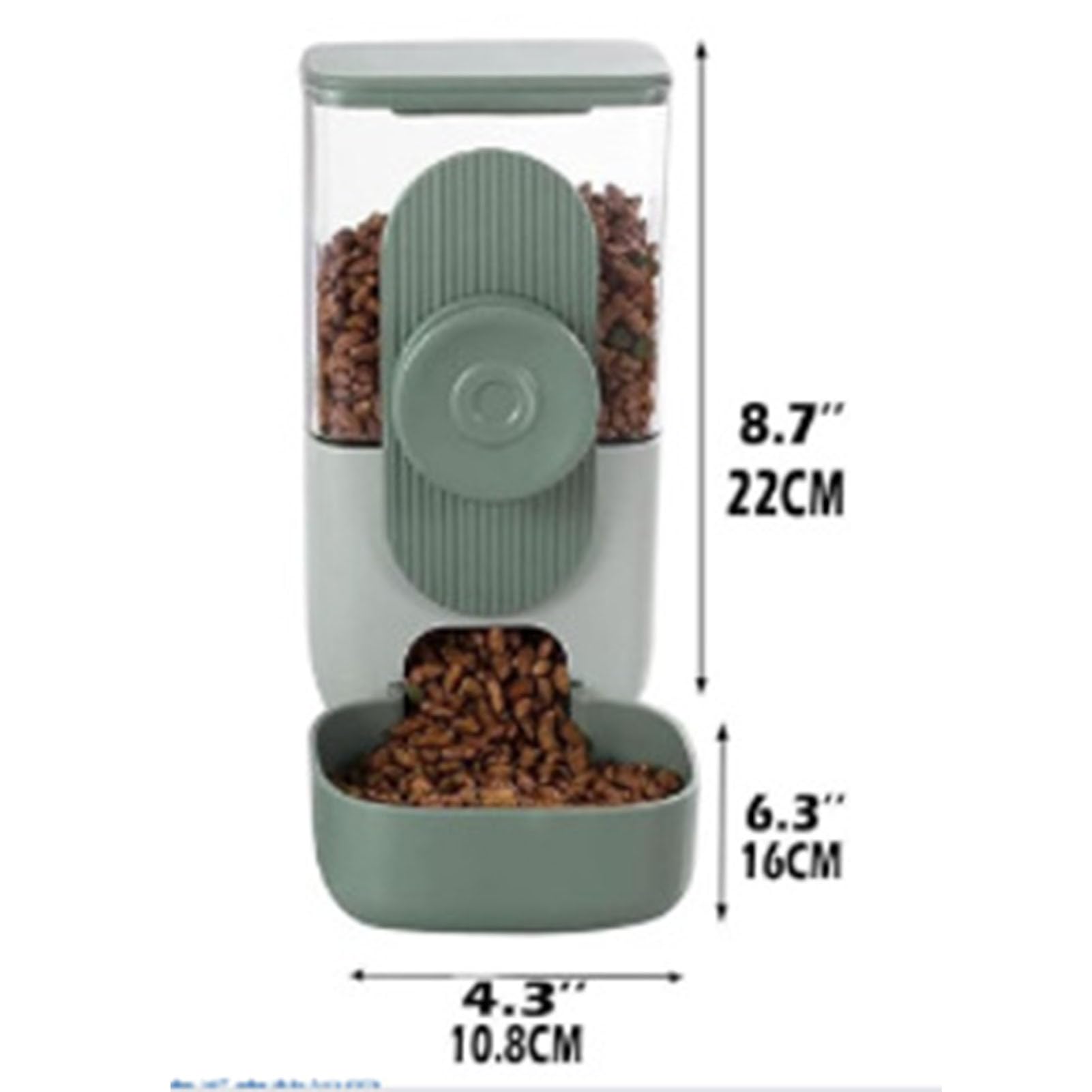 Yctze Mangiatoia Automatica a gravità per Animali Domestici, Distributore di Cibo e Acqua Sospeso per Gabbia, for Gabbie per Animali Domestici (Dispenser Acqua Verde 800ml Dispenser Alimenti)