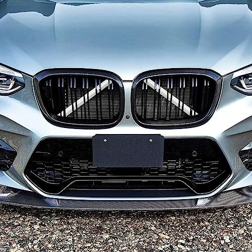 Image of Jaronx Compatible with BMW V Brace Cover,Grille Inserts V Bar Brace Wrap Covers Compatible with BMW X3 F25 G01 /X4 F26 G02 /X5 E70 F15 G05 /X6 E71 F16 G06 /X7 G07,Front Grill Stripes(White)