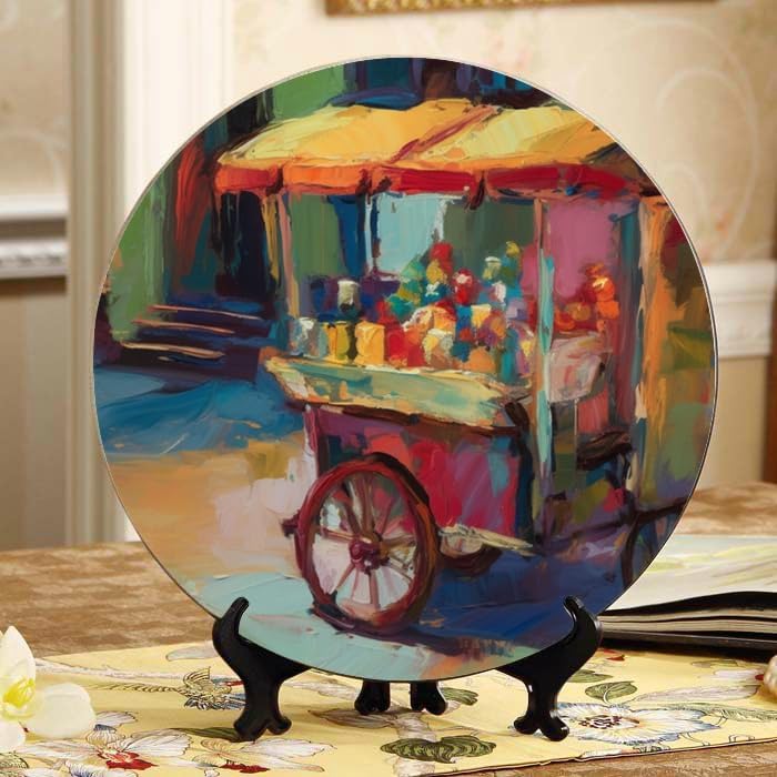 Wildflowers 10-inch Ceramic Plate for Wall Display or Tabletop, with Stand & Hook DP-651284048
