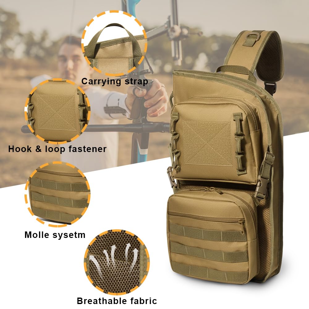 DONGKER Köcher für Pfeile, Erweiterbarem Sling Rucksack für Recurvebogen