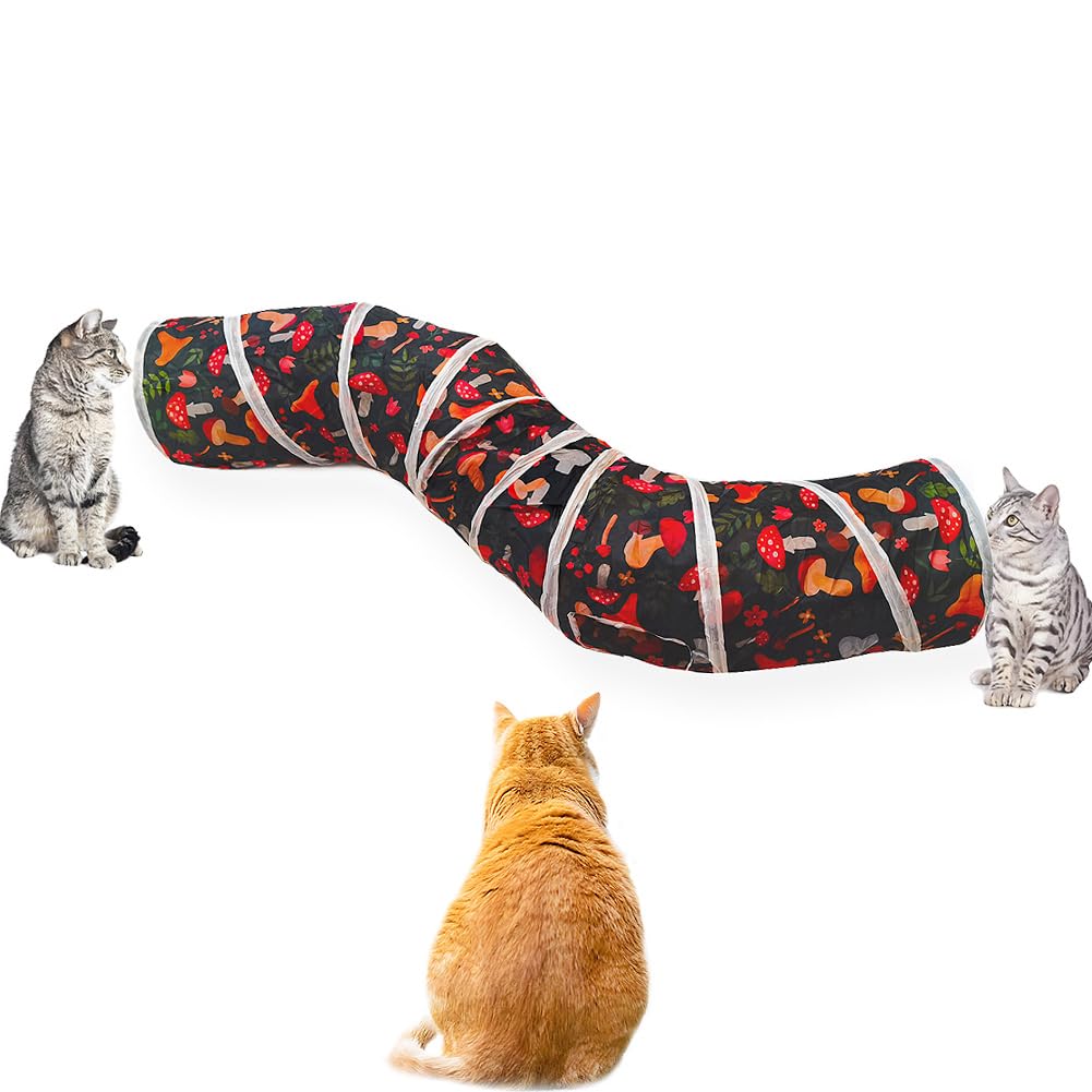 Deofun Cat Tunnel, Cat Tunnels for Indoor Cats, S-Shape Foldable Cats Cave