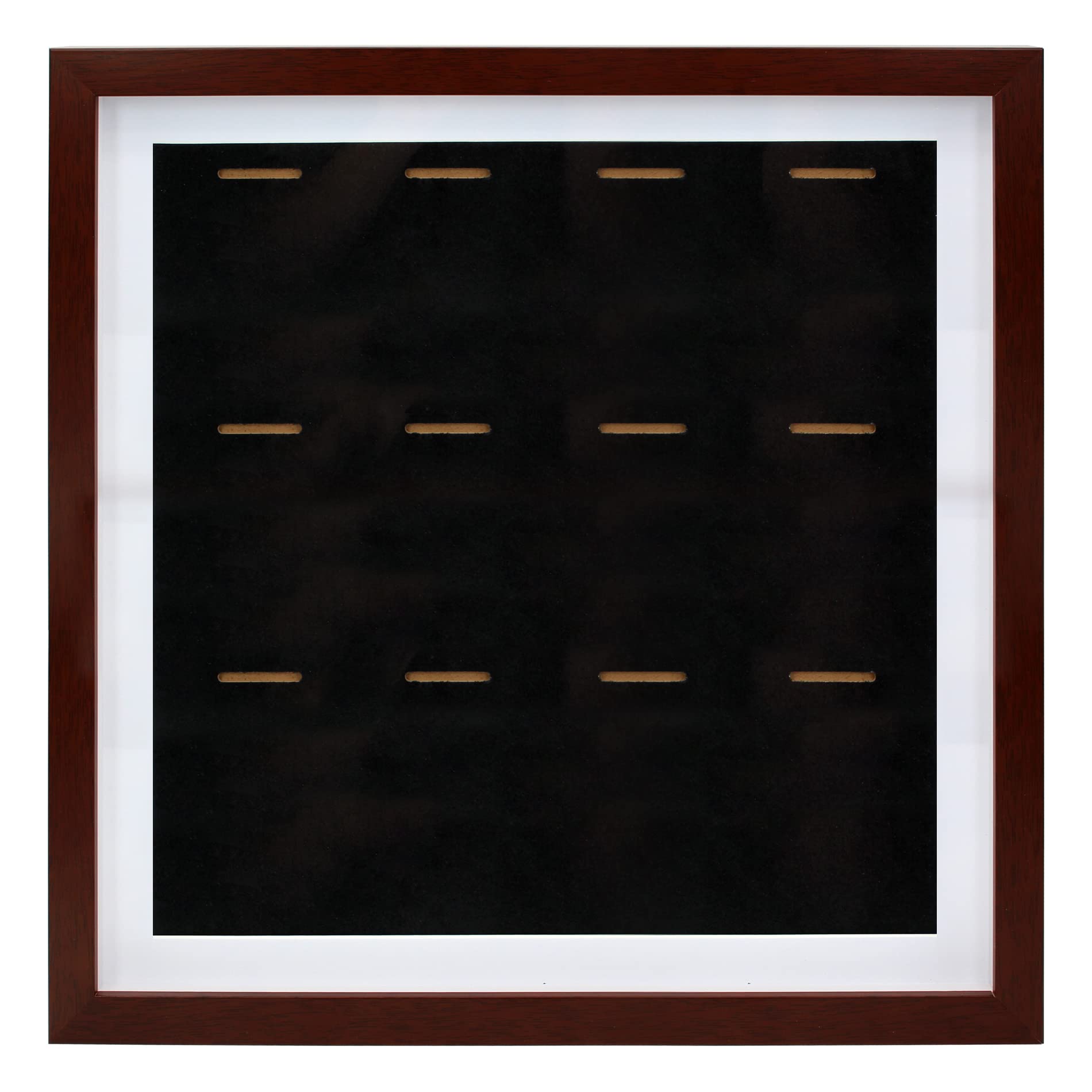 Marco de caja de sombra de 16x16, 12 medallas, caja de medallas 3D, marco de fotos para corredores, maratón, fútbol, gimnasia, medallas militares, insignia de premio (marrón nogal)