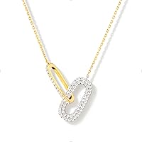 STORYJEWELLERY Two-Tone Mixed Metal Necklace for Women - Gold & Silver Plated Interlocking Pendant, Tarnish-Free Adjustable Chain