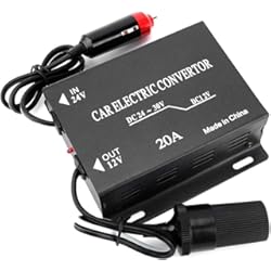 Convertidor Ca A Cc DEWIN Convertidor de Potencia Coche Camión Inversor Eléctrico Reductor de Voltaje, 20A Convertidor de Fuente de Alimentación para Automóvil Transformador Reductor de 24V a 12V Encendedor de Cigarril