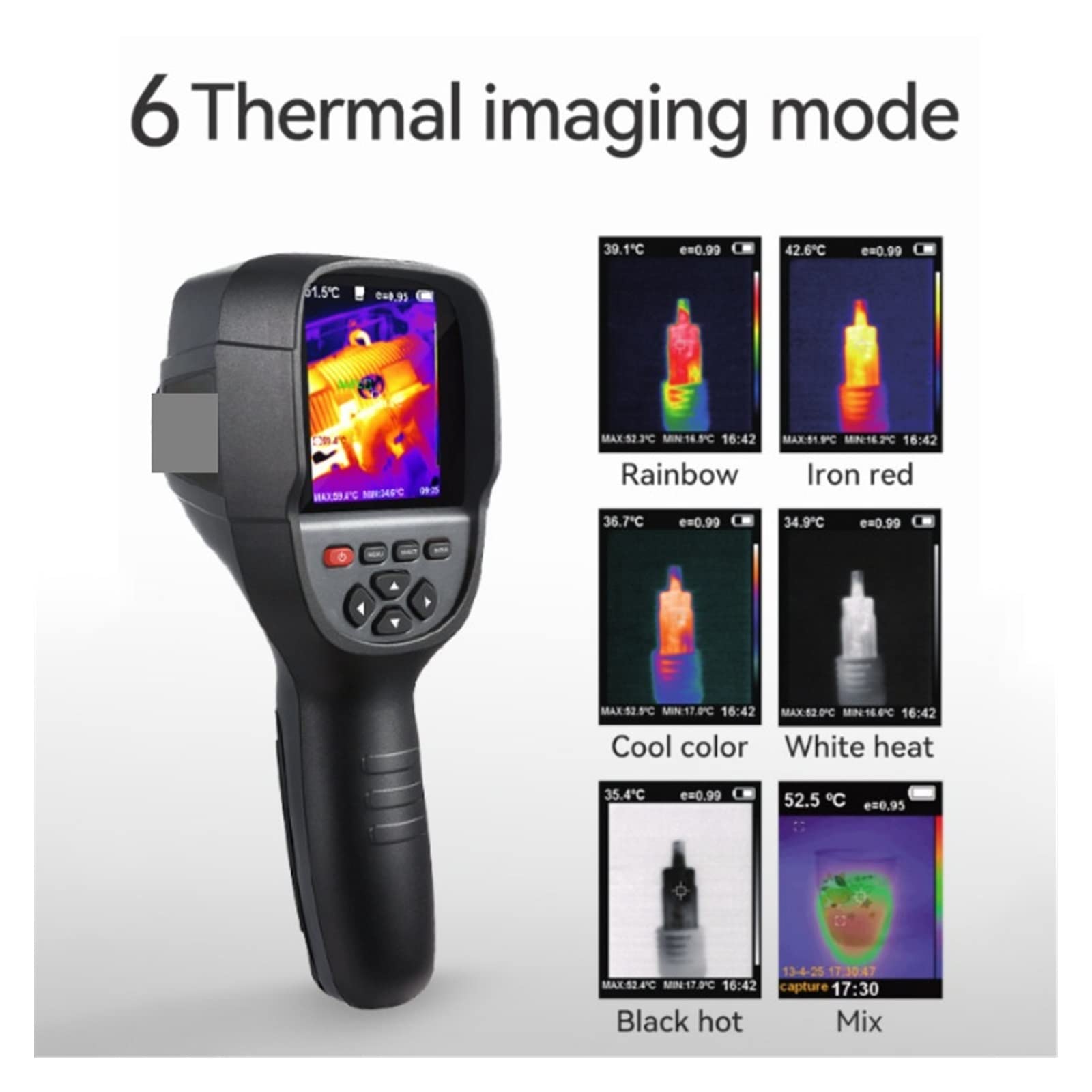 Kamera Termowizyjna, Przenośna kamera termowizyjna Kamera termowizyjna o wysokiej rozdzielczości Cyfrowa kamera termowizyjna podobna do termometru na żywo RęCzna Kamera Na Podczerwień(500 with case)