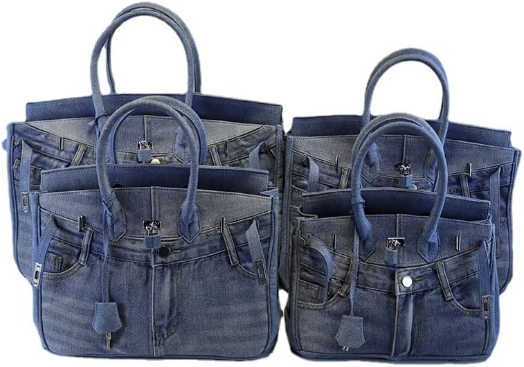 Women's Denim Wallet Tote Large Capacity Satchel Underarm Bag for Beach Travel Daily Shopping Top Shoulder Bag - Image 4