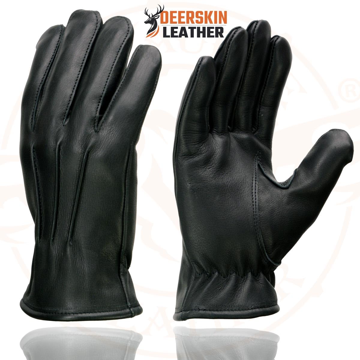 Milwaukee Leather SH865 Men's Black Welted Deerskin Thermal Lined Gloves