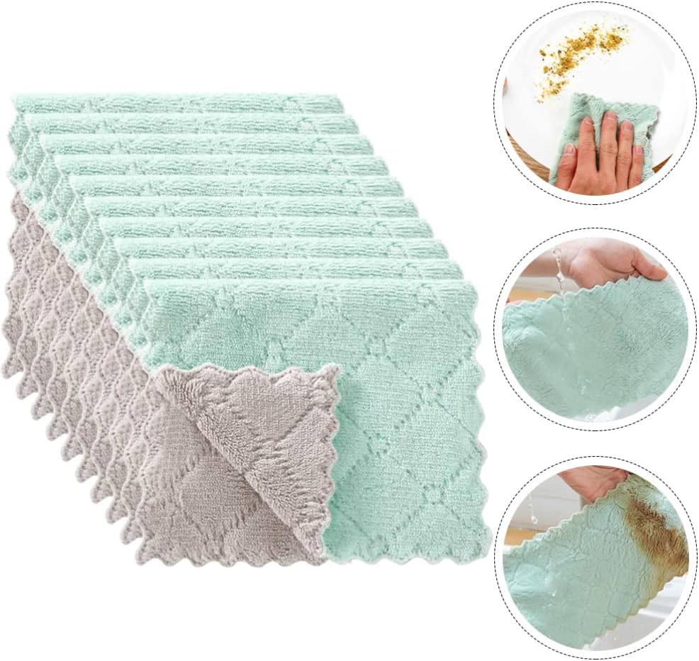 LIFKOME 20 Pack Kitchen Towels Absorbent Dishcloths Reusable Cleaning Cloths Kitchen Dishcloths Durable Multi-Purpose Simple Style Tea Towels