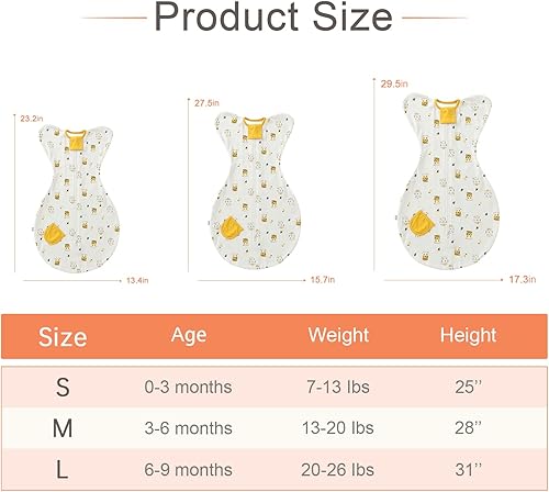 Miniatura 6 de Manta para bebé con cremallera de 2 vías, 100% algodón, suave y cómoda, saco de dormir para bebé, saco de dormir de transición 1.0 TOG gatitos