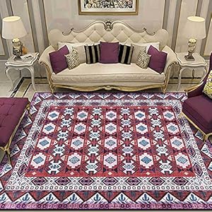 Tapijten Perzische stijl paars160X230cm Antislip Waterdichte Anti-bacteriële Mat Comfort Matten All-Purpose Vloermatten…