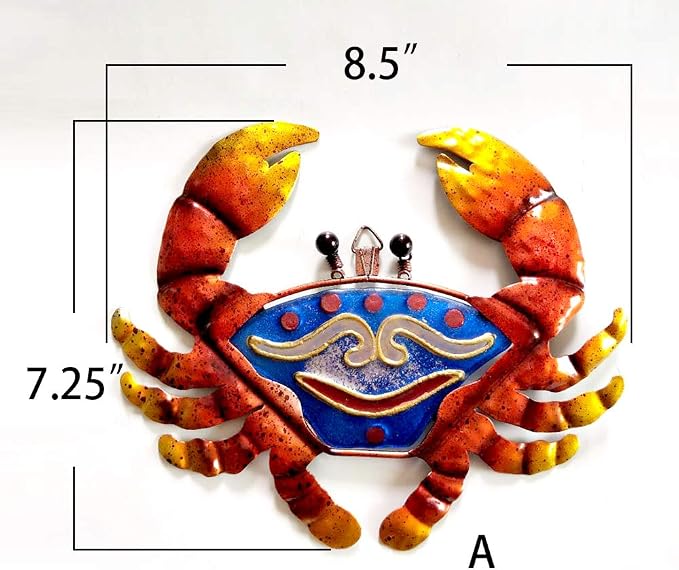 Decoración de Pared Metal Playa Set 3 Tortuga Peces Cangrejo miniatura 6